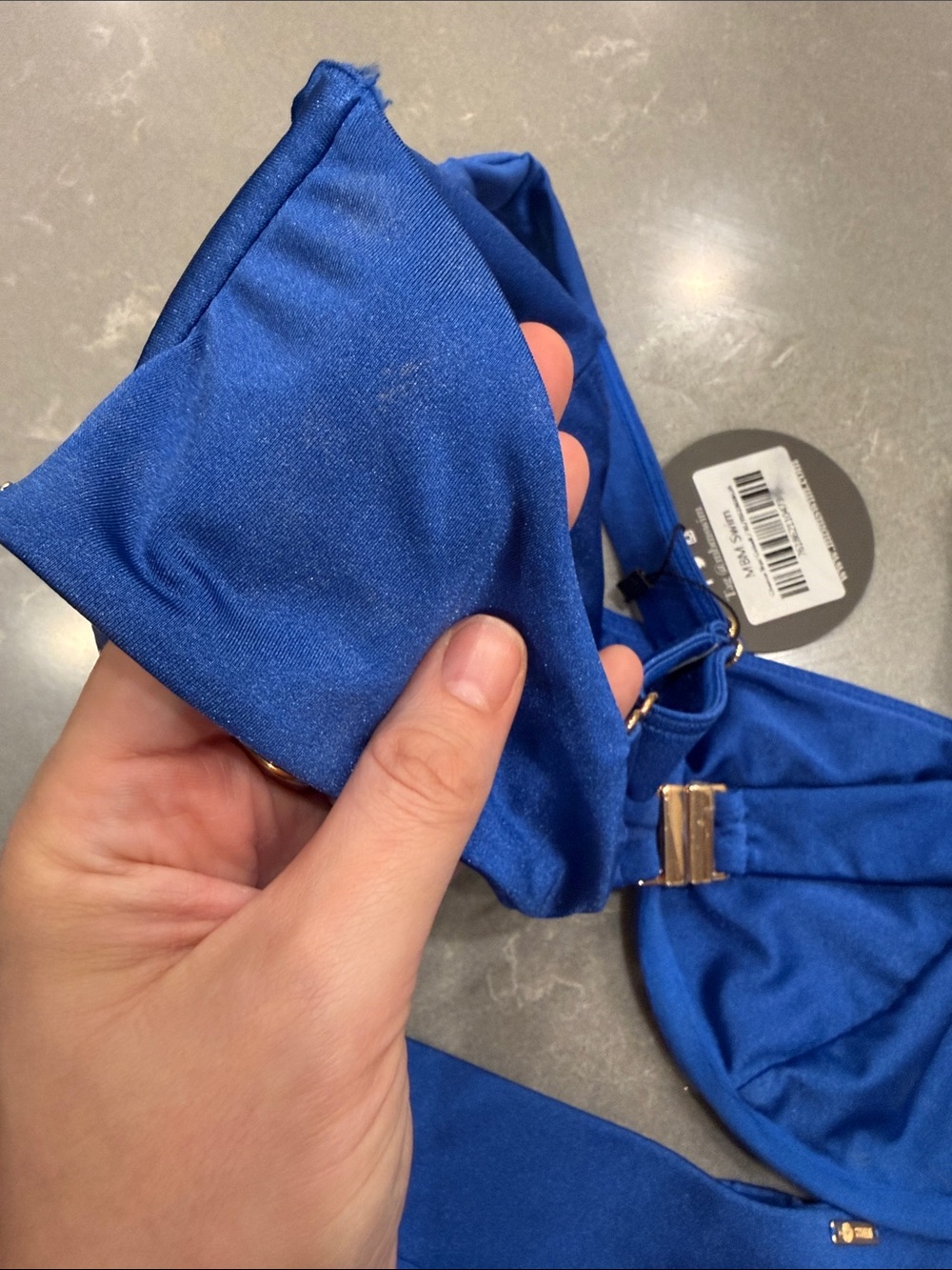 Blue High-Waist Bikini Set - Women's Swim Top and Bottom - Picture 6 of 8